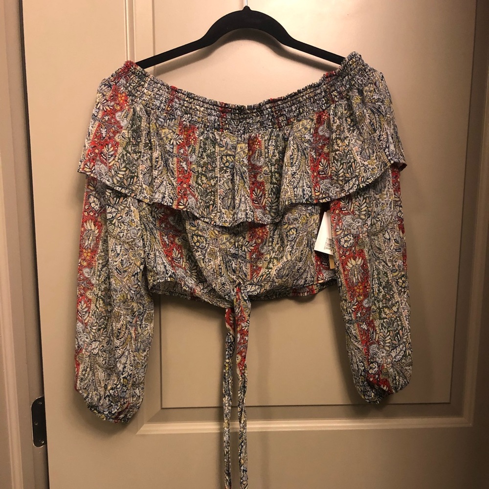 Sheer crop top - off the shoulder